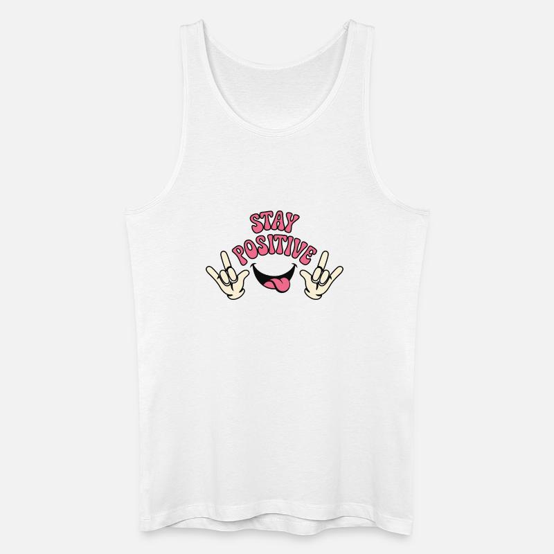 Verspieltes positives Vibes-Typografie-Design - Männer Bio Tank Top - Weiß