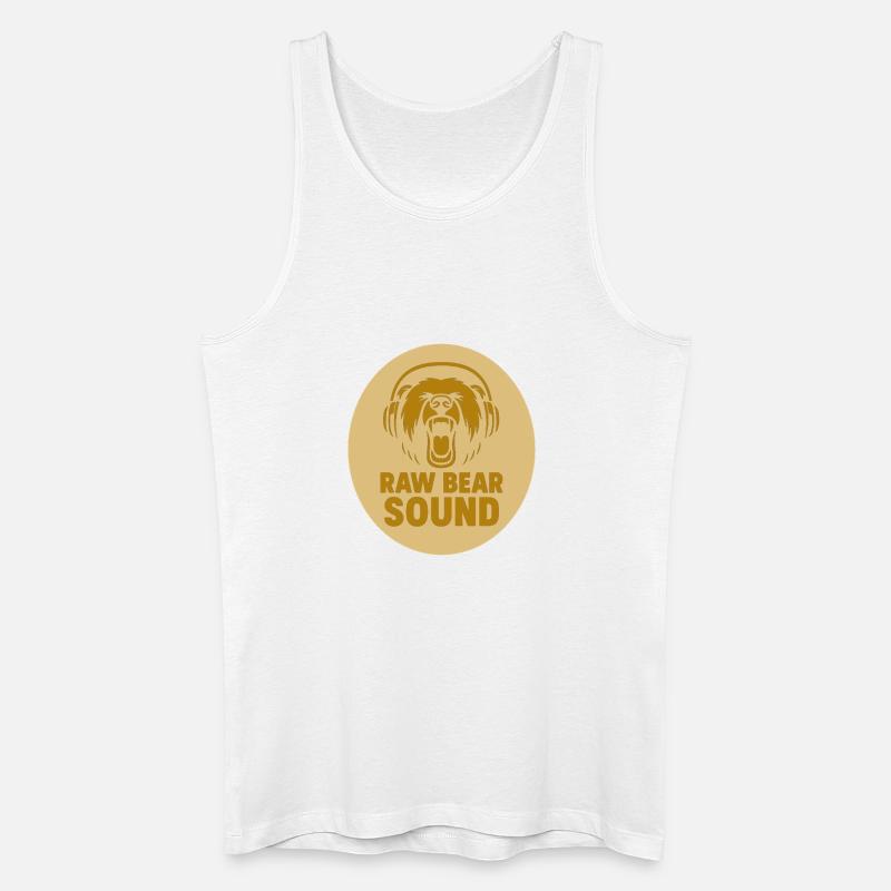 Bären Logo mit Kopfhörer - Männer Bio Tank Top - Weiß