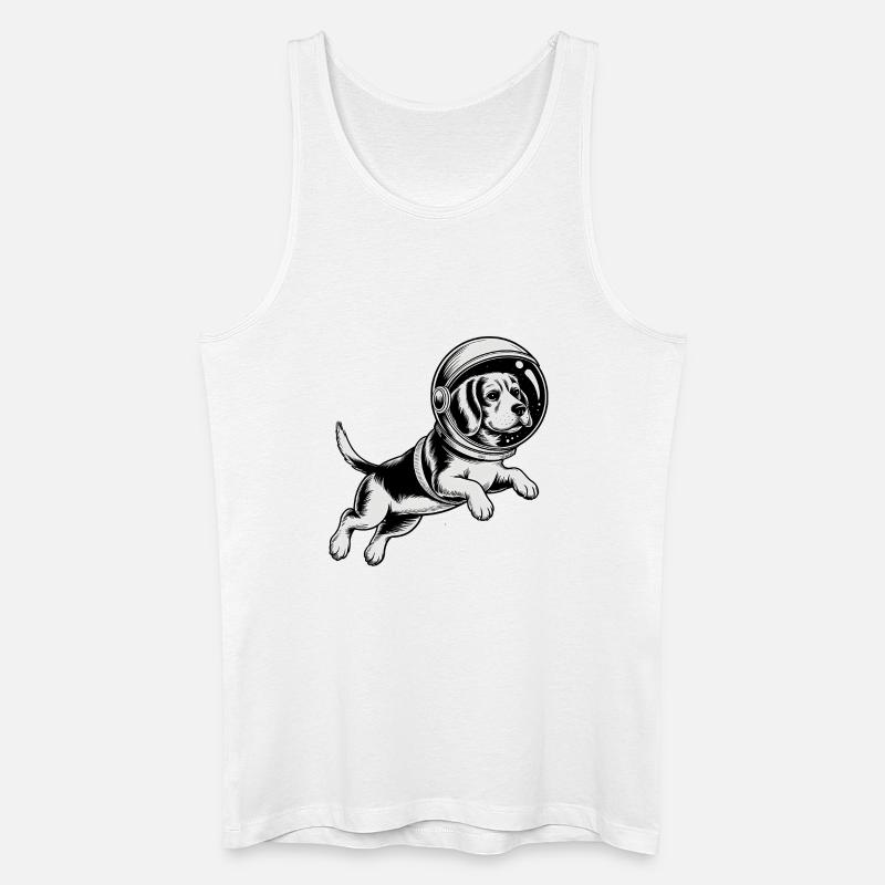 Beagle dans l'espace - Logo d'Astonomy - Débardeur bio Homme - blanc
