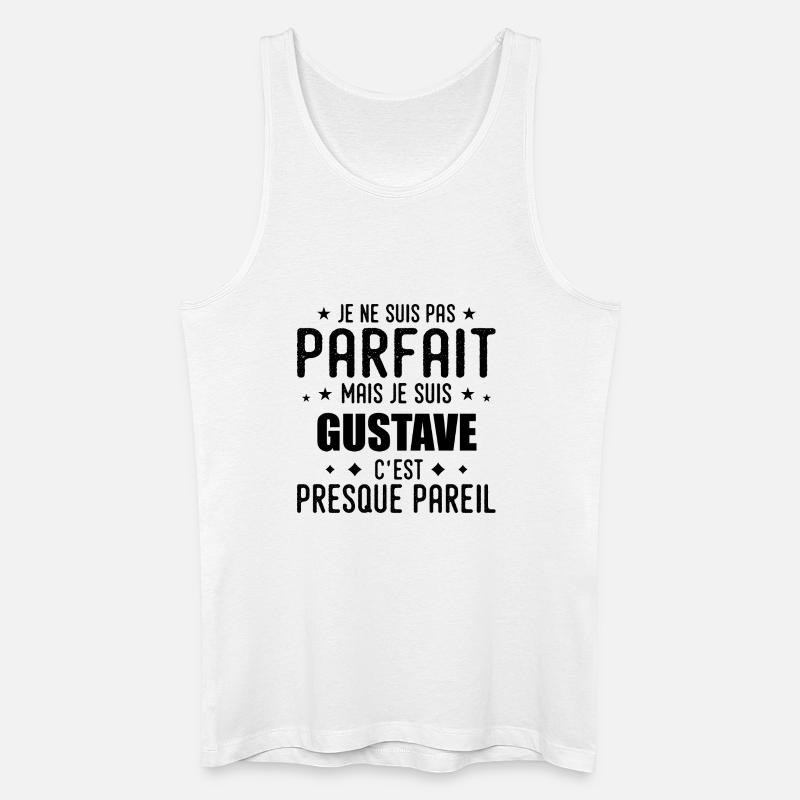 Gustave: authentisch, unvollkommen, oberflächlich, perfekt - Männer Bio Tank Top - Weiß