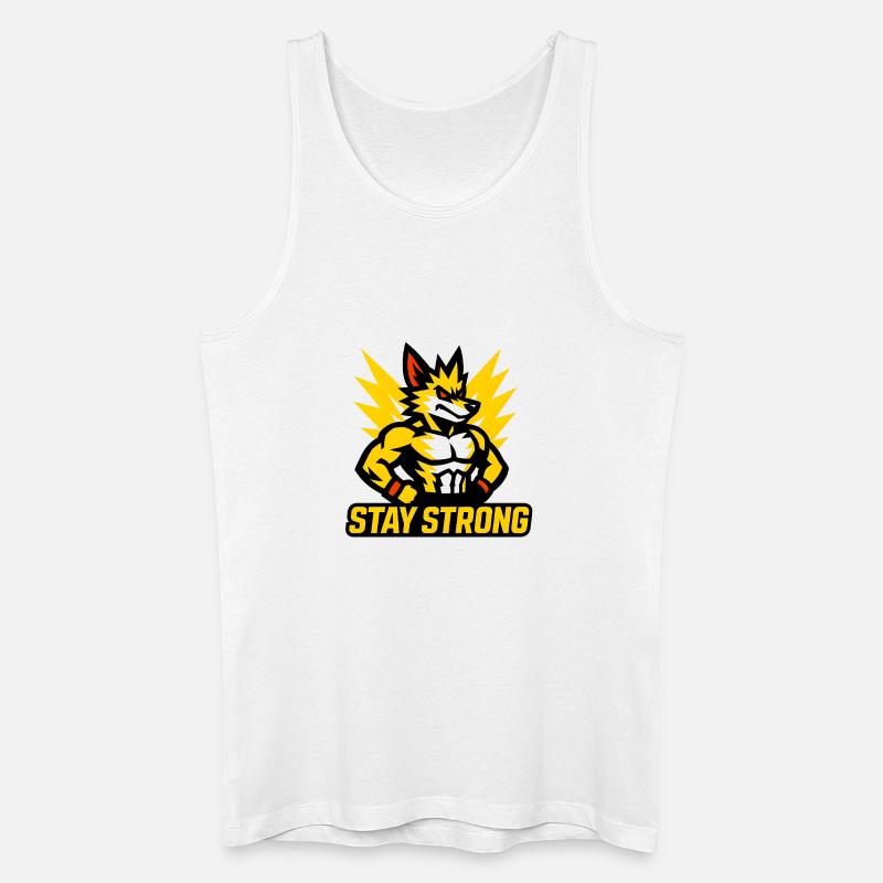 Kraftvoller Wolf mit Blitzmotiven - Männer Bio Tank Top - Weiß