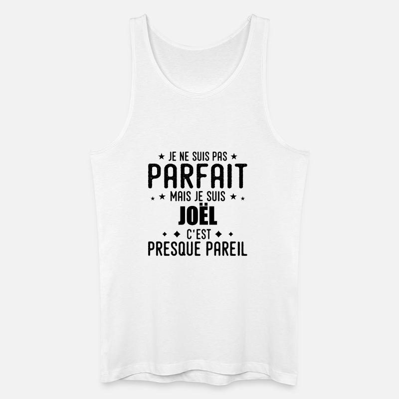 Joel: authentisch, unvollkommen, Top, Perfektion - Männer Bio Tank Top - Weiß