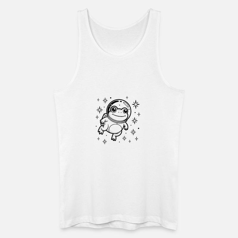 Frog in Space - Cool Astonomy Logo - Männer Bio Tank Top - Weiß