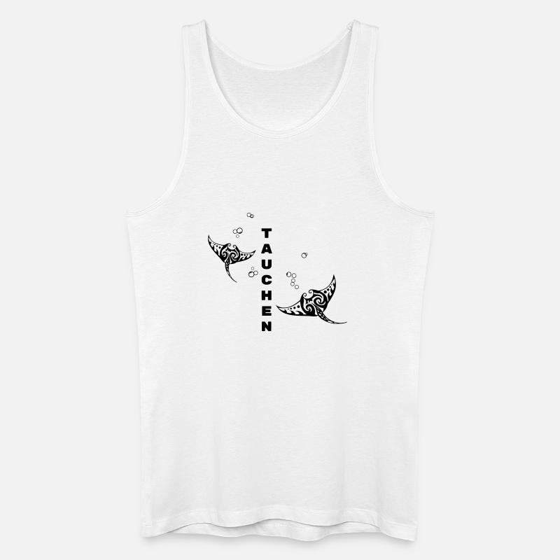 Tauchen – Tribal Manta Rochen Design - Männer Bio Tank Top - Weiß