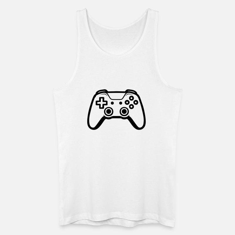 Controller Joypad Gamer - Männer Bio Tank Top - Weiß