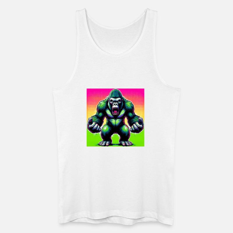 Gorilla - Männer Bio Tank Top - Weiß