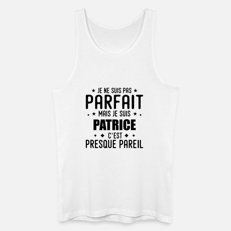 Patrice: authentisch, unvollkommen, oberflächlich, perfekt - Männer Bio Tank Top - Weiß
