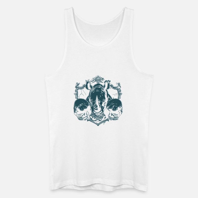 Nashorn Boxer - Männer Bio Tank Top - Weiß