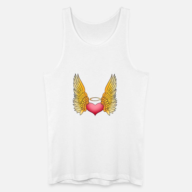 Himmlische Liebe | Herz | Engel | Geschenkidee - Männer Bio Tank Top - Weiß
