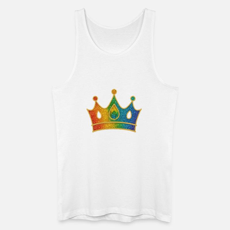 Glamouröse Regenbogen-Krone mit Glittereffekt - Männer Bio Tank Top - Weiß