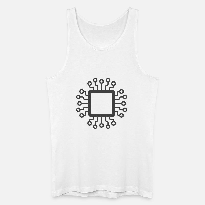 Mikrochip-Schaltkreis-Symbol-Logo - Männer Bio Tank Top - Weiß