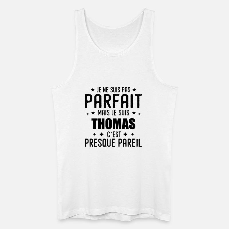 Thomas: authentisch, unvollkommen, oben, perfekt - Männer Bio Tank Top - Weiß