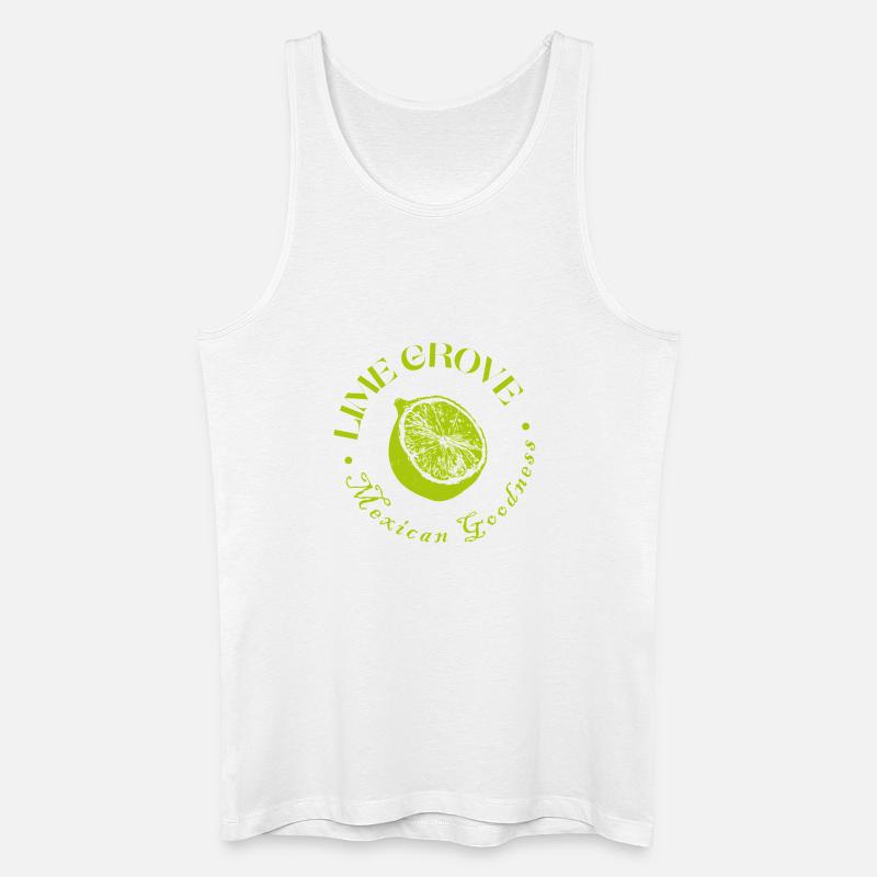 Limette und Zitrone Botanisches Design - Männer Bio Tank Top - Weiß