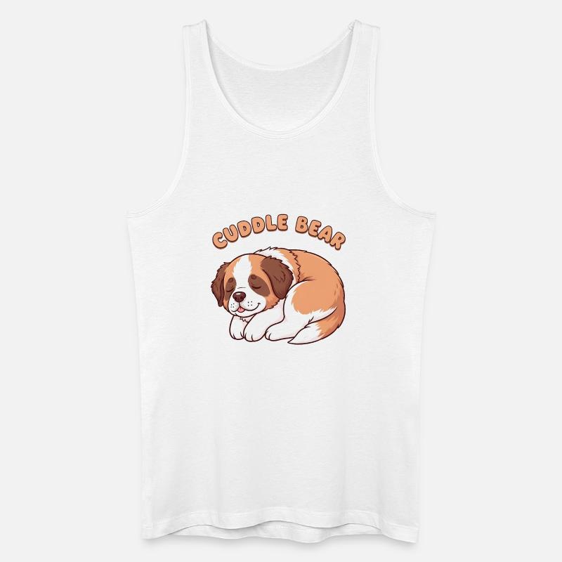 Schlafender Bernhardiner Welpe – Cuddle Bear - Männer Bio Tank Top - Weiß