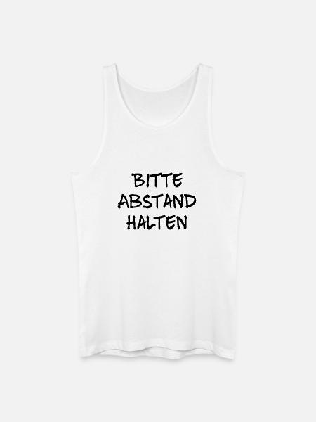 Bitte Abstand halten - Männer Bio Tank Top - Weiß