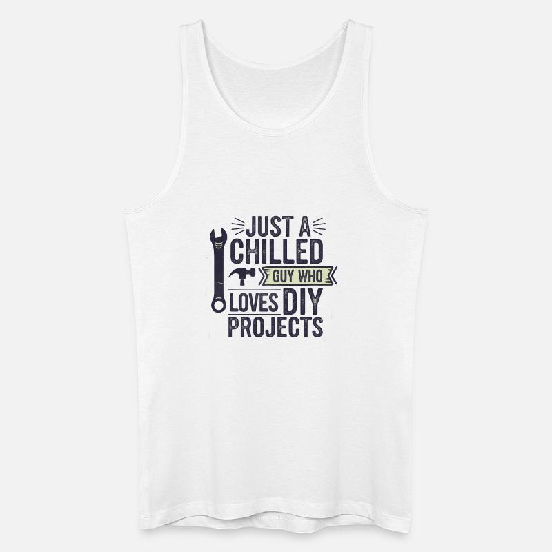 Chilliger Heimwerker-Typ, lustiger Spruch - Männer Bio Tank Top - Weiß