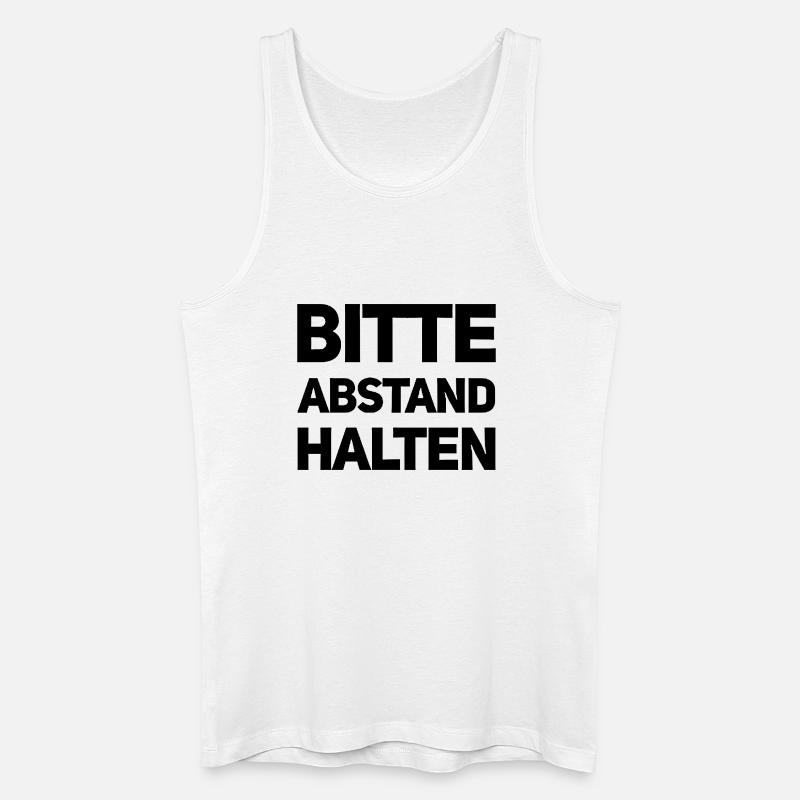 Bitte Abstand halten Morgenmuffel Langschläfer - Männer Bio Tank Top - Weiß