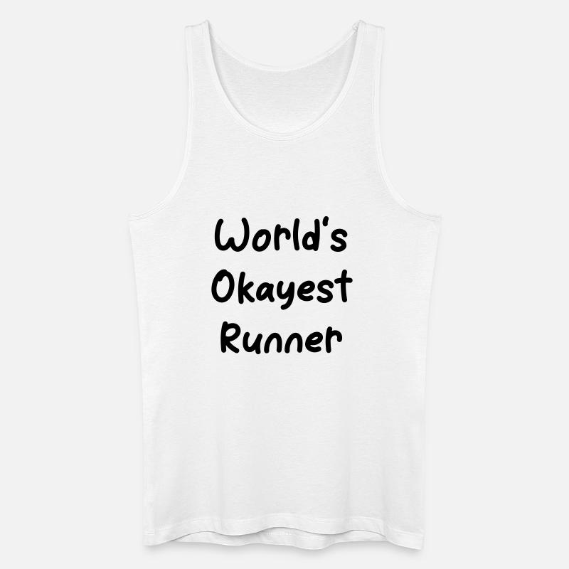 Worlds okayest Runner - Männer Bio Tank Top - Weiß