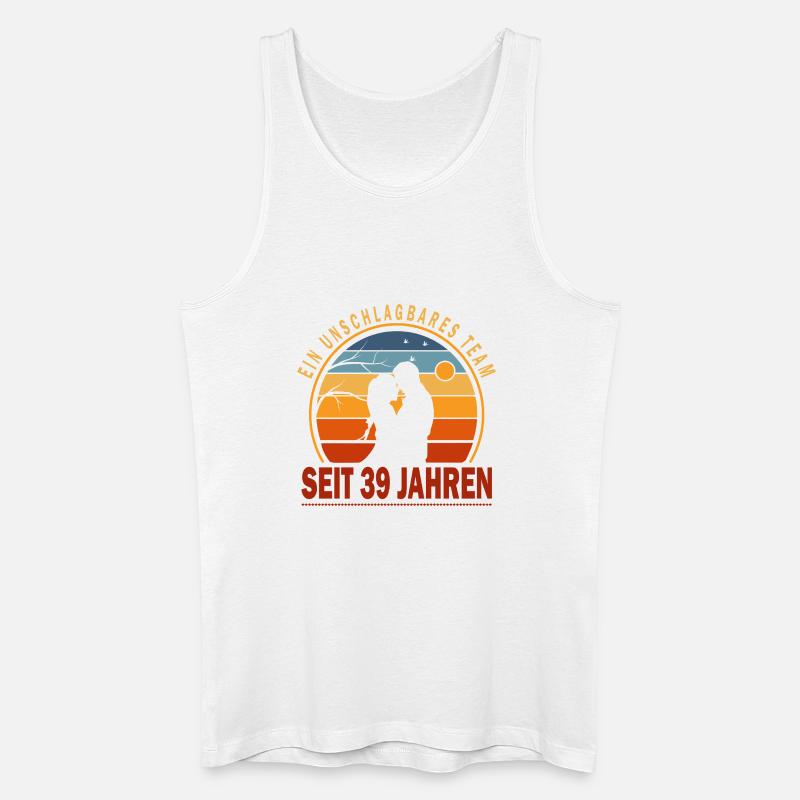 39 Jahre Beziehung Geschenk Ehemann Ehefrau - Männer Bio Tank Top - Weiß