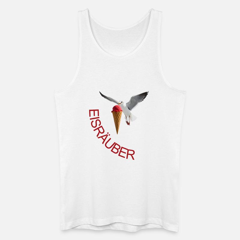 Möwe mit Eiscreme Eisräuber - Männer Bio Tank Top - Weiß