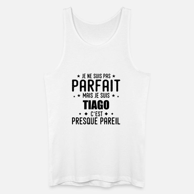 Tiago: authentisch, unvollkommen, oberflächlich, perfekt - Männer Bio Tank Top - Weiß