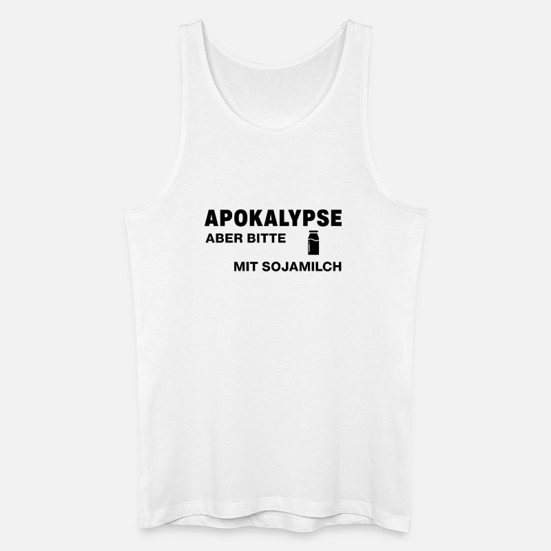 Apokalypse – aber bitte mit Sojamilch - Männer Bio Tank Top - Weiß