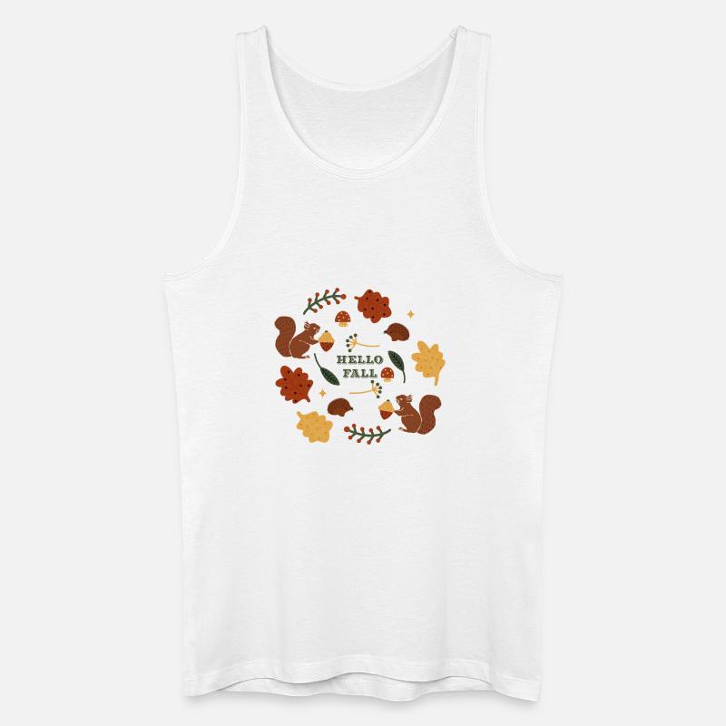 Herbstliches Naturmotiv mit Eichhörnchen - Männer Bio Tank Top - Weiß