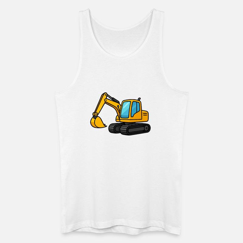 Miniaturbagger Illustration - Männer Bio Tank Top - Weiß