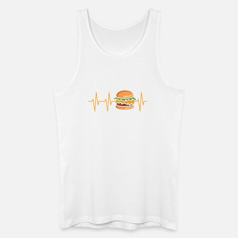 Burger Herzschlag Comic - Männer Bio Tank Top - Weiß