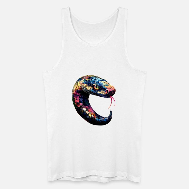 Schlange Python Kobra Klapperschlange Schlangen - Männer Bio Tank Top - Weiß