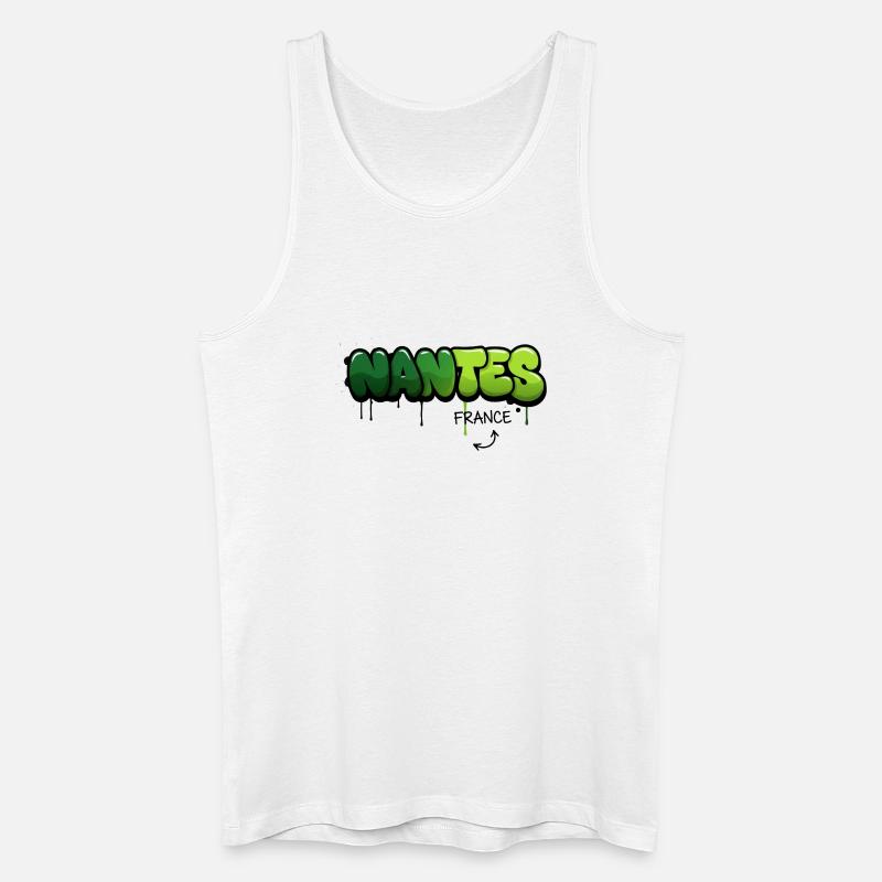 Nantes Graffiti Kunst Design - Männer Bio Tank Top - Weiß