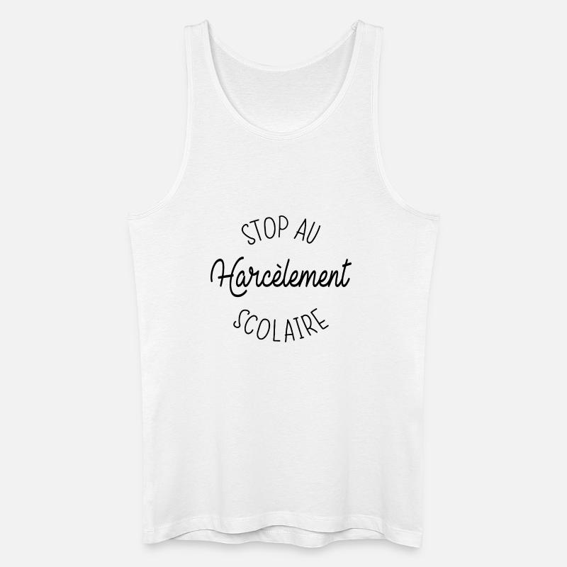 Stoppen Sie Mobbing in der Schule - Männer Bio Tank Top - Weiß