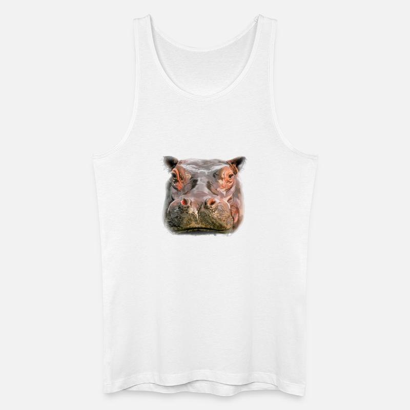 Porträt eines Hippos - Männer Bio Tank Top - Weiß