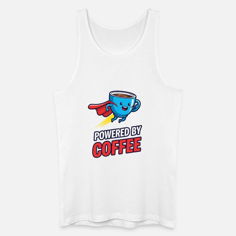 Kaffee Superheld mit Cape - Männer Bio Tank Top - Weiß