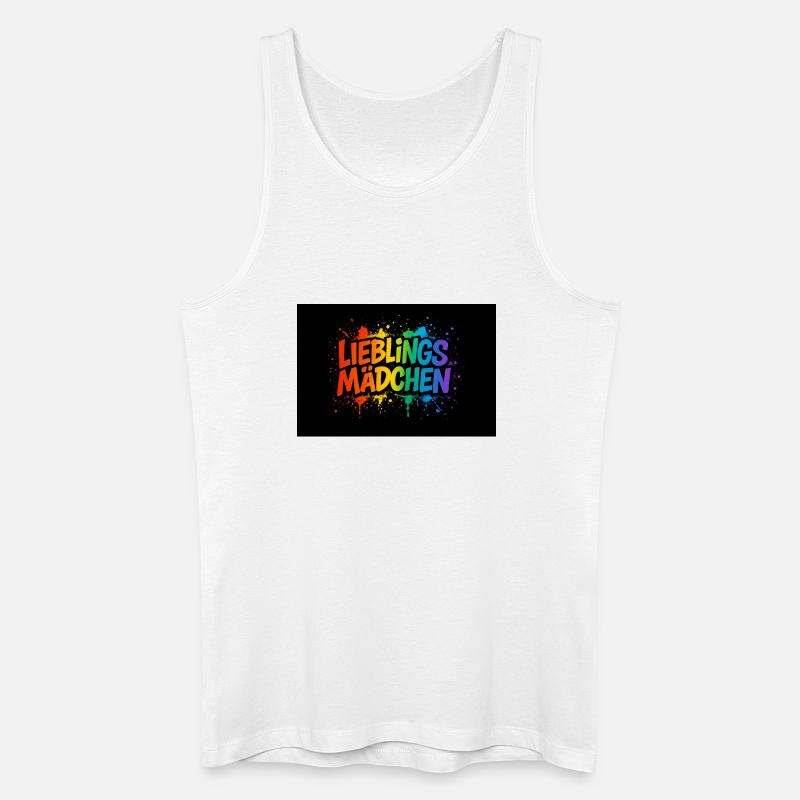Lieblingsmädchen – Buntes Graffiti mit Farbspritze - Männer Bio Tank Top - Weiß