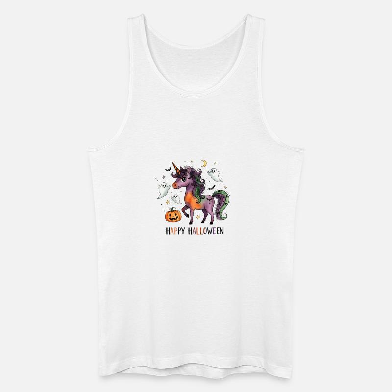 Halloween Einhorn - Männer Bio Tank Top - Weiß