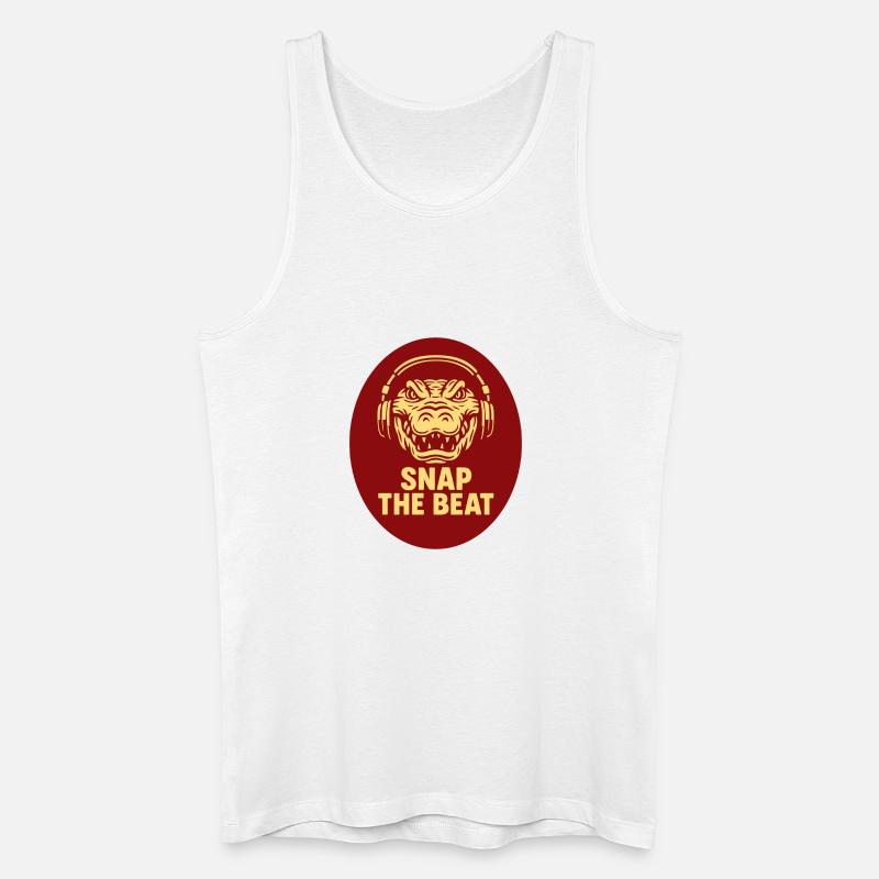 Krokodil mit Kopfhörer - Männer Bio Tank Top - Weiß