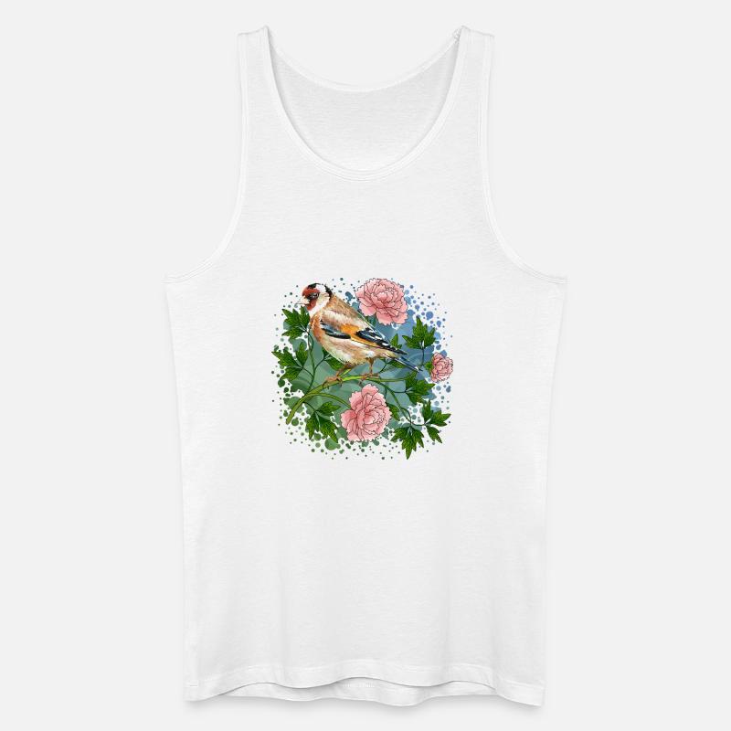 Bunter Vogel - Männer Bio Tank Top - Weiß