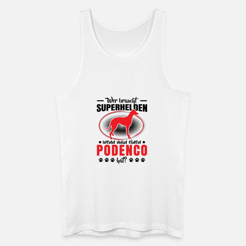 Podenco ist mein Held Spanischer Windhund - Männer Bio Tank Top - Weiß