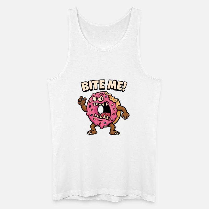 Aggressiver Donut Monster Design - Männer Bio Tank Top - Weiß