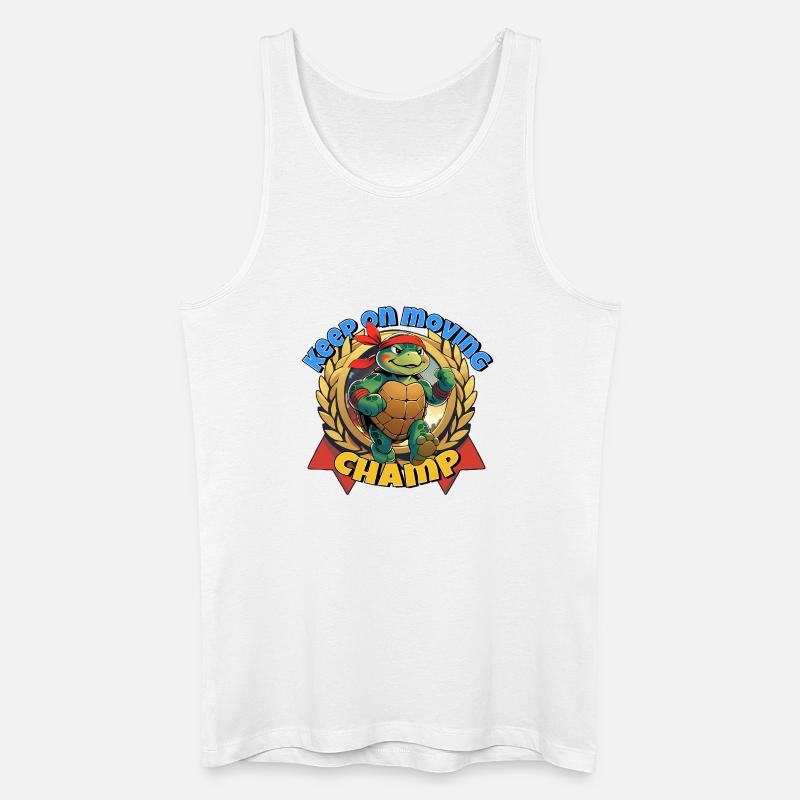 Kampf-Turtle mit rotem Bandana - Männer Bio Tank Top - Weiß