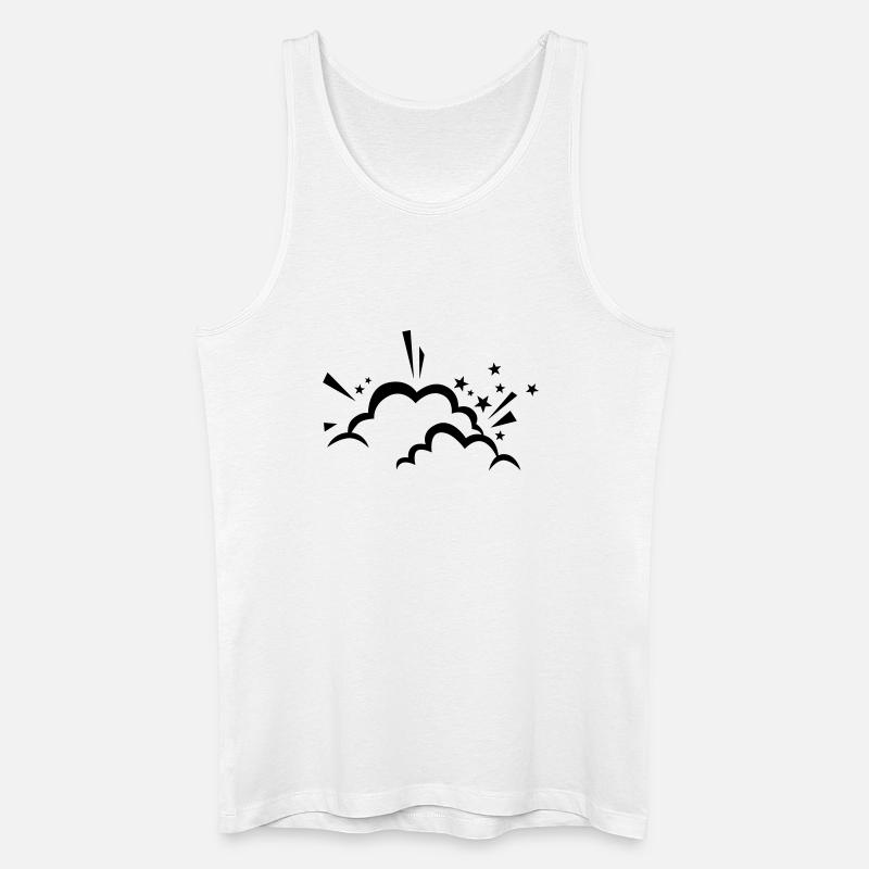 Comic Wolke nach Explosion - Männer Bio Tank Top - Weiß