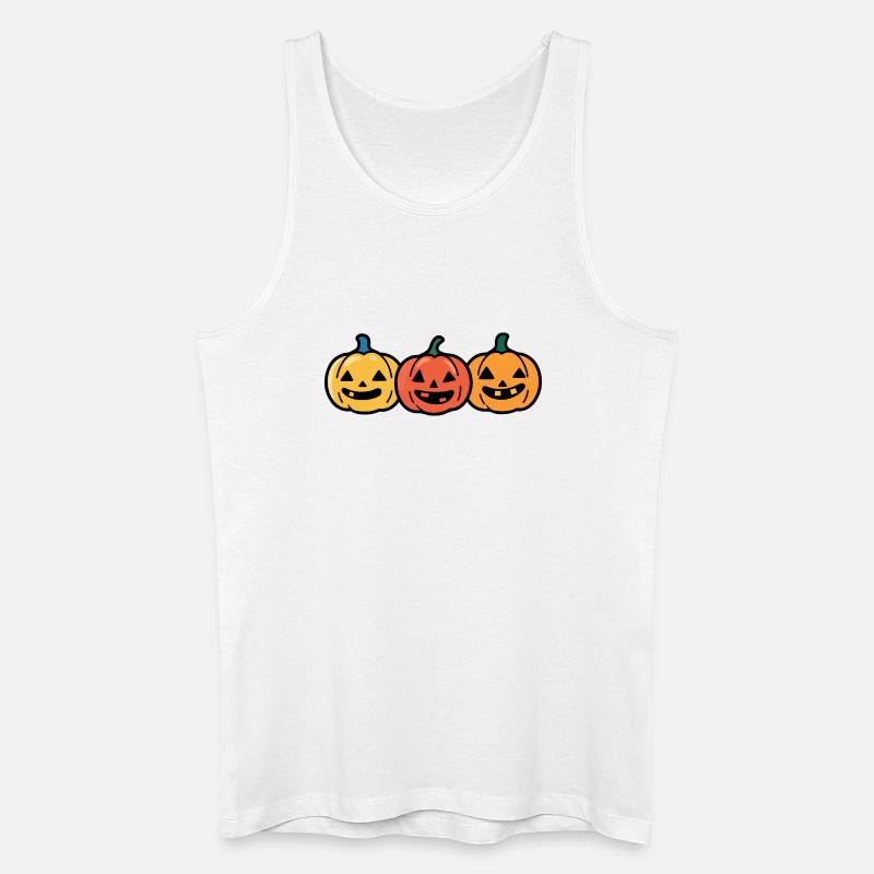 Kürbis Halloween Comic  - Männer Bio Tank Top - Weiß