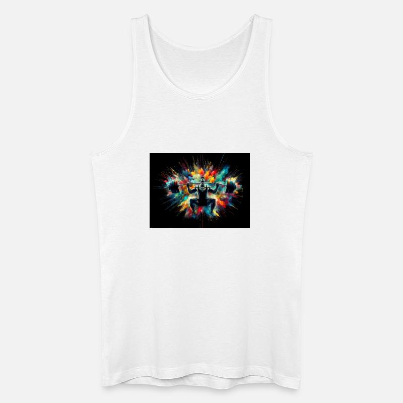 Spektakuläre Illustration eines Gewichthebers - Männer Bio Tank Top - Weiß
