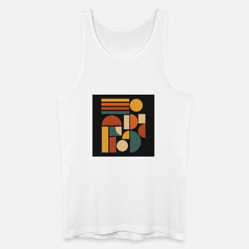 Geometrische Farbformen Retro - Männer Bio Tank Top - Weiß