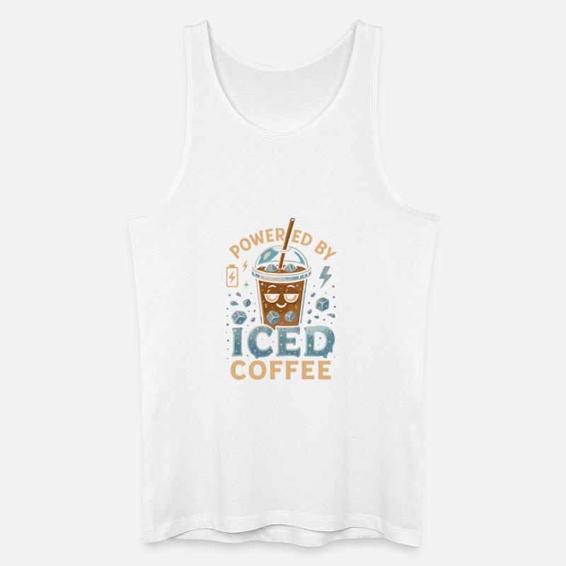 Powered by Eiskaffee - Männer Bio Tank Top - Weiß