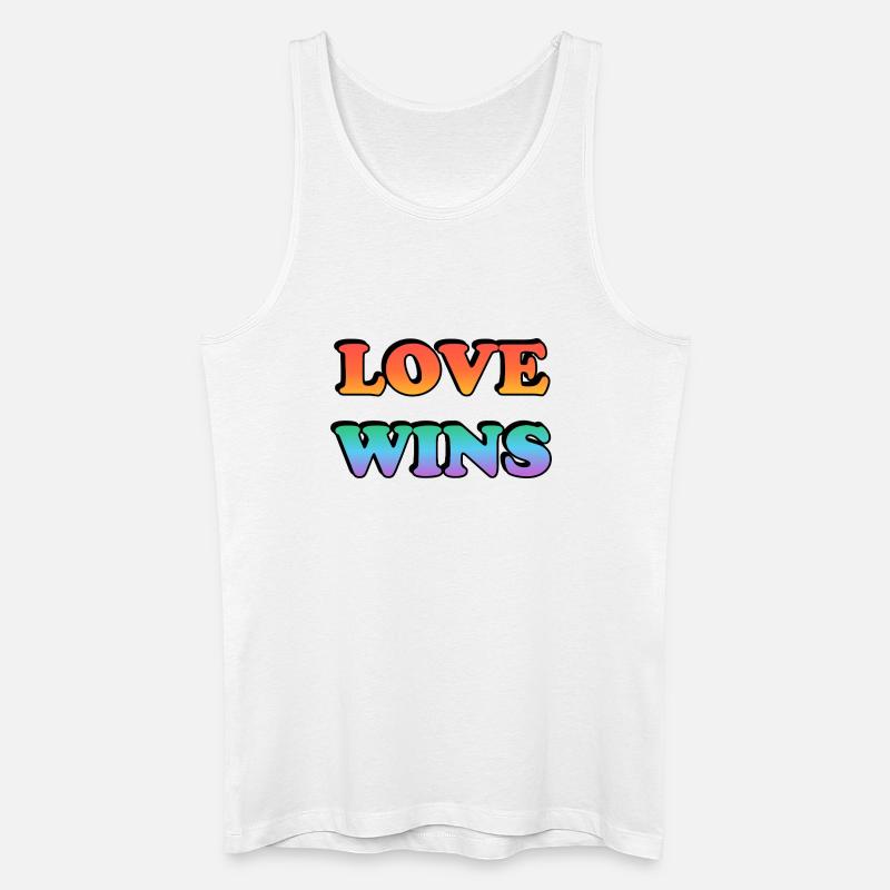 Liebe gewinnt Stolz Gradient - Männer Bio Tank Top - Weiß