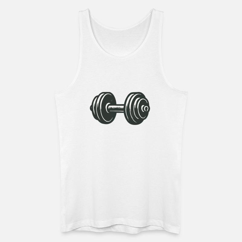 Hantel Kraft Workout Grafik - Männer Bio Tank Top - Weiß