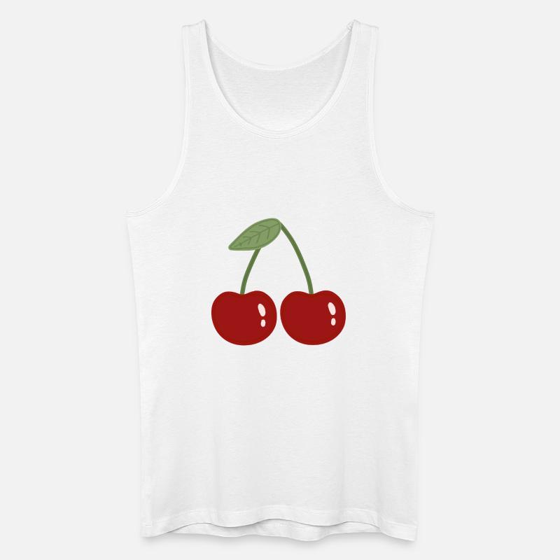 Zwillingskirsche Illustration - Männer Bio Tank Top - Weiß