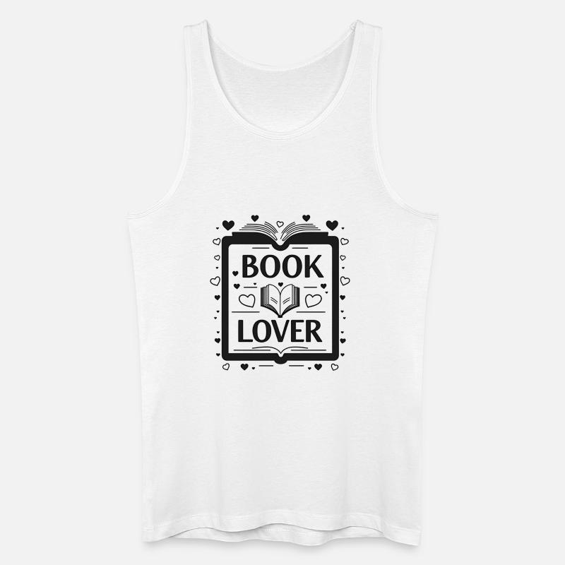 Fine Line Buch – Book Lover Design - Männer Bio Tank Top - Weiß